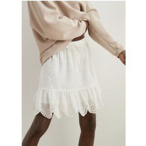 🏆387 Aerie Eyelet Lace Boho Mini Off White Skirt
